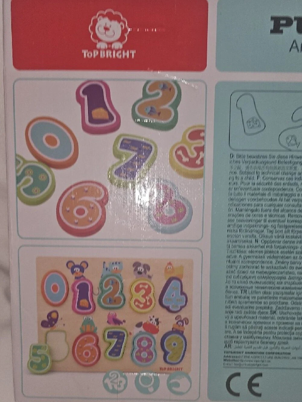 Top Bright Puzzle Toys Numbers Wooden Puzzle New